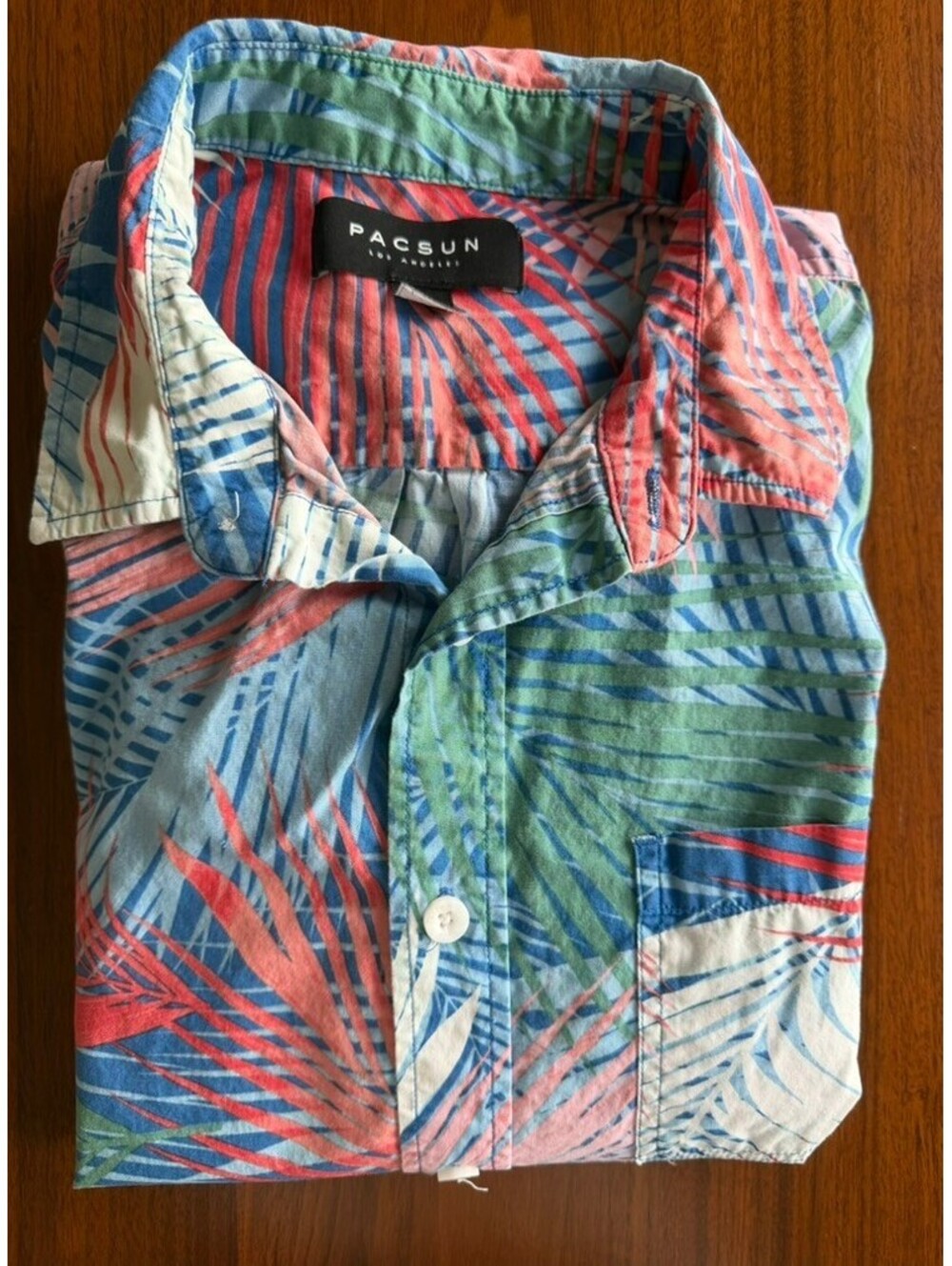 Pacsun Men's Tropical Print Short Sleeve Button-Up Shirt - Size M
